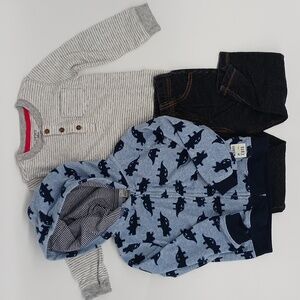 Lot of Carter's Fall/Winter Clothes (24 Mo) - Jeans, Fleece Zip Up, Henley